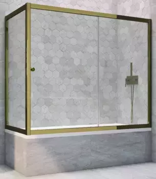 Шторка на ванну стеклянная «Vegas Glass» ZV+ZVF Tur Novo 160/70/140 прозрачная/бронза универсальная