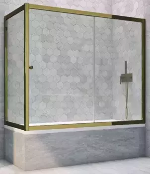 Шторка на ванну стеклянная «Vegas Glass» ZV+ZVF Tur Novo 170/75/140 прозрачная/бронза универсальная