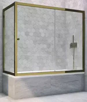 Шторка на ванну стеклянная «Vegas Glass» ZV+ZVF Tur Novo 180/80/140 прозрачная/бронза универсальная