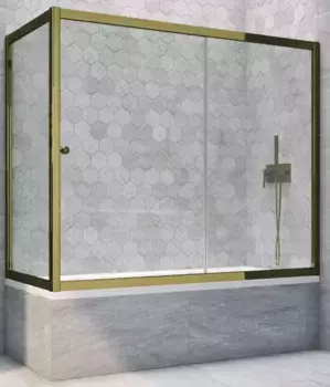 Шторка на ванну стеклянная «Vegas Glass» ZV+ZVF Tur Novo 160/90/140 прозрачная/бронза универсальная