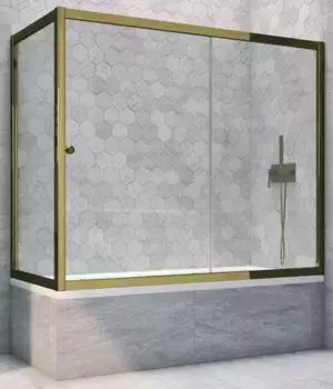 Шторка на ванну стеклянная «Vegas Glass» ZV+ZVF Tur Novo 170/90/140 прозрачная/бронза универсальная