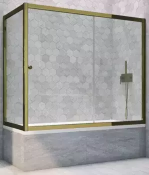 Шторка на ванну стеклянная «Vegas Glass» ZV+ZVF Tur Novo 180/85/140 прозрачная/бронза универсальная