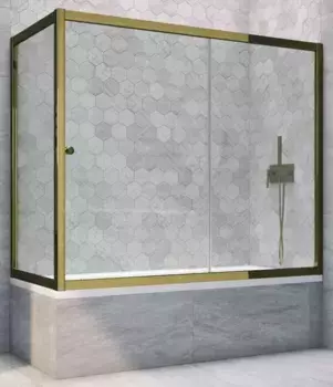 Шторка на ванну стеклянная «Vegas Glass» ZV+ZVF Tur Novo 180/75/140 прозрачная/бронза универсальная