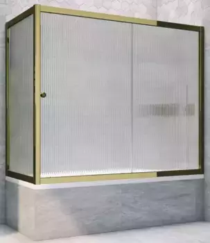 Шторка на ванну стеклянная «Vegas Glass» ZV+ZVF Tur Novo 160/70 Moru рифлёная/бронза универсальная