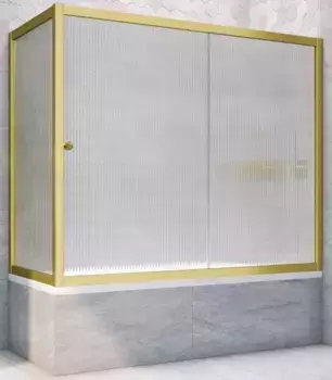 Шторка на ванну стеклянная «Vegas Glass» ZV+ZVF Novo 170/70 Moru рифлёная/золото матовое универсальная