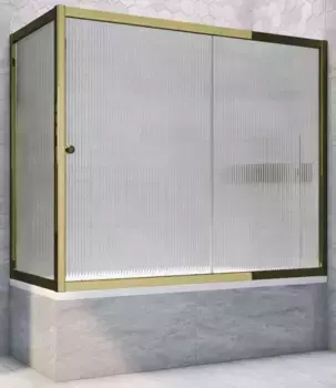 Шторка на ванну стеклянная «Vegas Glass» ZV+ZVF Tur Novo 160/80 Moru рифлёная/бронза универсальная