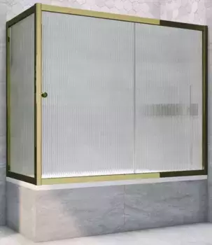Шторка на ванну стеклянная «Vegas Glass» ZV+ZVF Tur Novo 180/70 Moru рифлёная/бронза универсальная