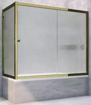 Шторка на ванну стеклянная «Vegas Glass» ZV+ZVF Tur Novo 180/80 Moru рифлёная/бронза универсальная