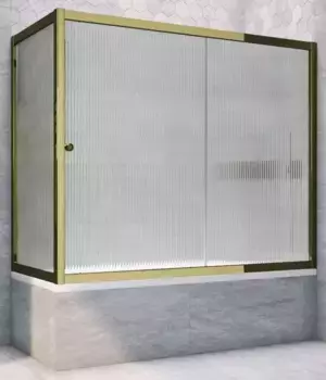 Шторка на ванну стеклянная «Vegas Glass» ZV+ZVF Tur Novo 170/70 Moru рифлёная/бронза универсальная