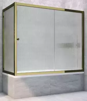 Шторка на ванну стеклянная «Vegas Glass» ZV+ZVF Tur Novo 170/75 Moru рифлёная/бронза универсальная