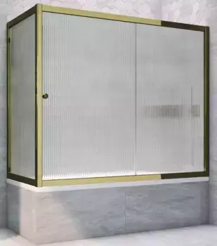Шторка на ванну стеклянная «Vegas Glass» ZV+ZVF Tur Novo 170/80 Moru рифлёная/бронза универсальная