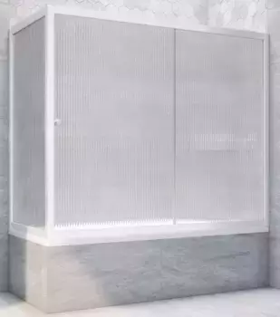 Шторка на ванну стеклянная «Vegas Glass» ZV+ZVF Novo 150/75 Moru/белая универсальная