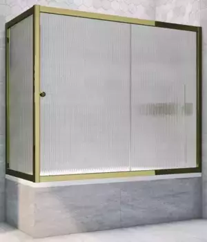 Шторка на ванну стеклянная «Vegas Glass» ZV+ZVF Tur Novo 180/75 Moru рифлёная/бронза универсальная