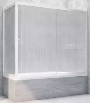 Шторка на ванну стеклянная «Vegas Glass» ZV+ZVF Novo 150/85 Moru/белая универсальная