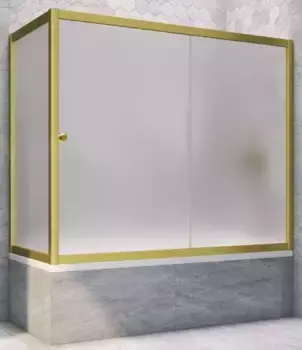 Шторка на ванну стеклянная «Vegas Glass» ZV+ZVF Novo 180/85 сатин/золото матовое универсальная