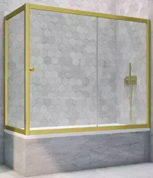 Шторка на ванну стеклянная «Vegas Glass» ZV+ZVF Novo 180/85 прозрачная/золото матовое универсальная