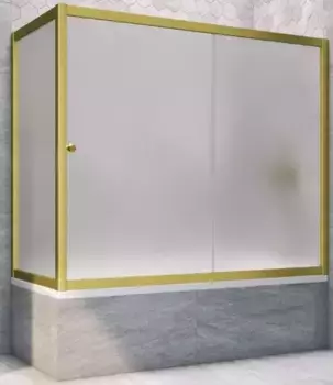 Шторка на ванну стеклянная «Vegas Glass» ZV+ZVF Novo 180/90 сатин/золото матовое универсальная