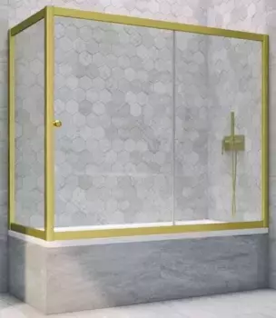 Шторка на ванну стеклянная «Vegas Glass» ZV+ZVF Novo 180/90 Crystal vision/золото матовое универсальная