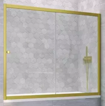 Шторка на ванну стеклянная «Vegas Glass» ZV Novo 150/140 Crystal vision/золото матовое универсальная