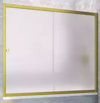 Шторка на ванну стеклянная «Vegas Glass» ZV Novo 150/140 сатин/золото матовое универсальная