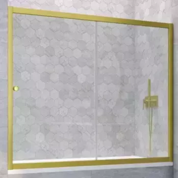 Шторка на ванну стеклянная «Vegas Glass» ZV Novo 160/140 Crystal vision/золото матовое универсальная