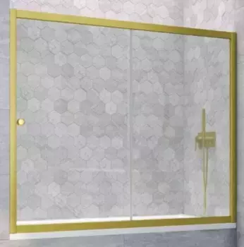 Шторка на ванну стеклянная «Vegas Glass» ZV Novo 170/140 Crystal vision/золото матовое универсальная