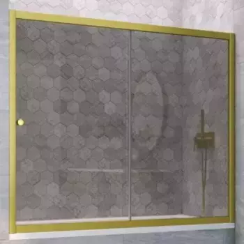 Шторка на ванну стеклянная «Vegas Glass» ZV Novo 170/140 графит/золото матовое универсальная