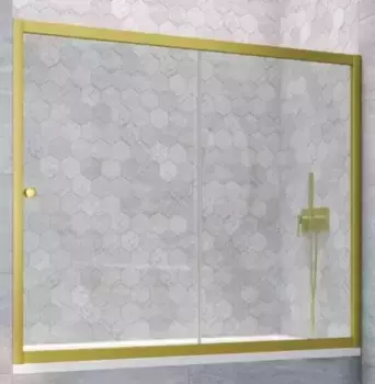 Шторка на ванну стеклянная «Vegas Glass» ZV Novo 180/140 Crystal vision/золото матовое универсальная