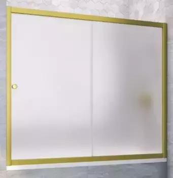 Шторка на ванну стеклянная «Vegas Glass» ZV Novo 180/140 сатин/золото матовое универсальная
