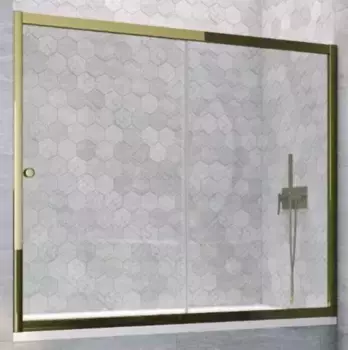 Шторка на ванну стеклянная «Vegas Glass» ZV Tur Novo 150/140 Crystal vision/бронза глянцевая универсальная