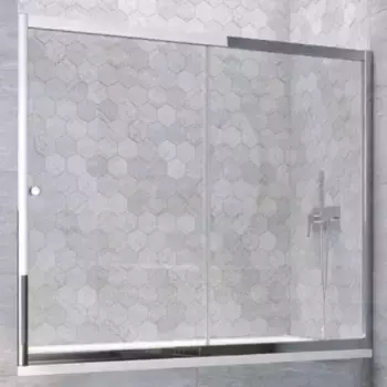 Шторка на ванну стеклянная «Vegas Glass» ZV Tur Novo 150/140 Crystal vision/хром глянцевый универсальная