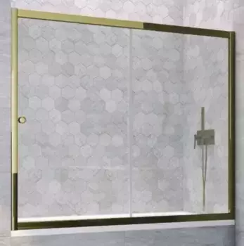Шторка на ванну стеклянная «Vegas Glass» ZV Tur Novo 160/140 Crystal vision/бронза глянцевая универсальная