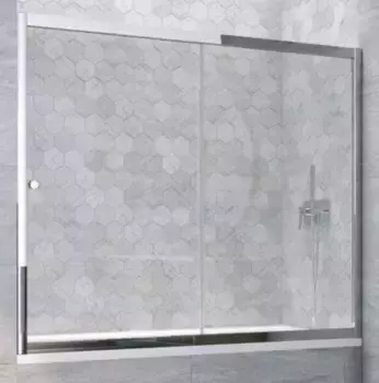 Шторка на ванну стеклянная «Vegas Glass» ZV Tur Novo 160/140 Crystal vision/хром глянцевый универсальная