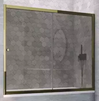 Шторка на ванну стеклянная «Vegas Glass» ZV Tur Novo 160/140 графит/бронза глянцевая универсальная