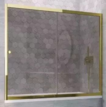 Шторка на ванну стеклянная «Vegas Glass» ZV Tur Novo 170/140 графит/золото глянцевое универсальная