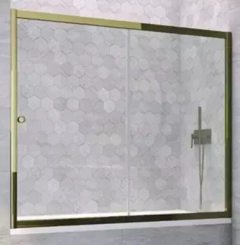 Шторка на ванну стеклянная «Vegas Glass» ZV Tur Novo 180/140 Crystal vision/бронза глянцевая универсальная