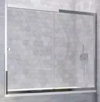 Шторка на ванну стеклянная «Vegas Glass» ZV Tur Novo 180/140 Crystal vision/хром глянцевый универсальная