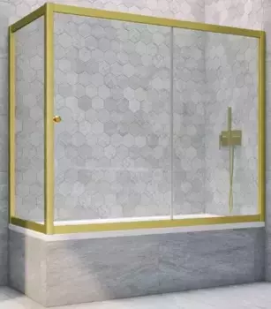 Шторка на ванну стеклянная «Vegas Glass» ZV+ZVF Novo 150/70 Crystal vision/золото матовое универсальная