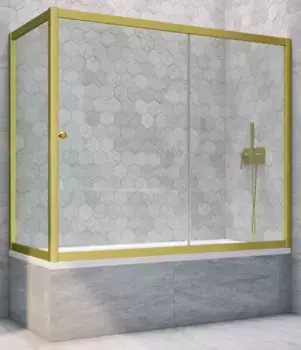 Шторка на ванну стеклянная «Vegas Glass» ZV+ZVF Novo 150/70 прозрачная/золото матовое универсальная
