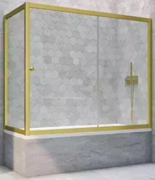 Шторка на ванну стеклянная «Vegas Glass» ZV+ZVF Novo 160/70 прозрачная/золото матовое универсальная
