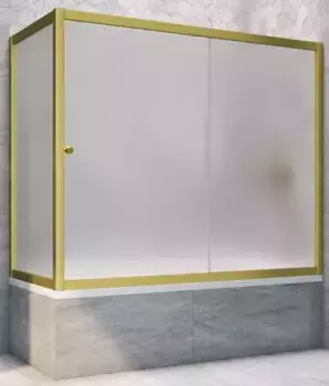 Шторка на ванну стеклянная «Vegas Glass» ZV+ZVF Novo 160/70 сатин/золото матовое универсальная