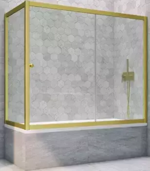Шторка на ванну стеклянная «Vegas Glass» ZV+ZVF Novo 160/85 Crystal vision/золото матовое универсальная