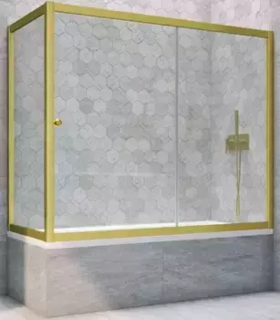 Шторка на ванну стеклянная «Vegas Glass» ZV+ZVF Novo 160/90 Crystal vision/золото матовое универсальная