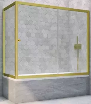 Шторка на ванну стеклянная «Vegas Glass» ZV+ZVF Novo 170/70 Crystal vision/золото матовое универсальная