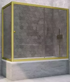 Шторка на ванну стеклянная «Vegas Glass» ZV+ZVF Novo 170/70 графит/золото матовое универсальная