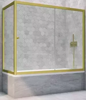 Шторка на ванну стеклянная «Vegas Glass» ZV+ZVF Novo 170/70 прозрачная/золото матовое универсальная