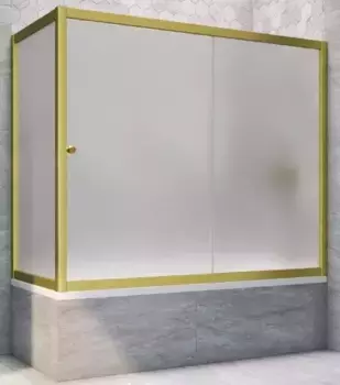 Шторка на ванну стеклянная «Vegas Glass» ZV+ZVF Novo 170/70 сатин/золото матовое универсальная