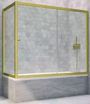 Шторка на ванну стеклянная «Vegas Glass» ZV+ZVF Novo 170/75 прозрачная/золото матовое универсальная