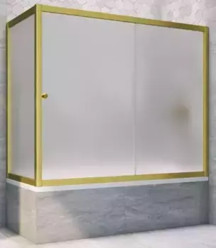 Шторка на ванну стеклянная «Vegas Glass» ZV+ZVF Novo 170/75 сатин/золото матовое универсальная