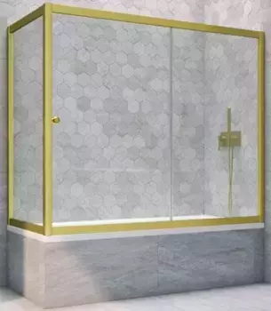 Шторка на ванну стеклянная «Vegas Glass» ZV+ZVF Novo 170/80 Crystal vision/золото матовое универсальная